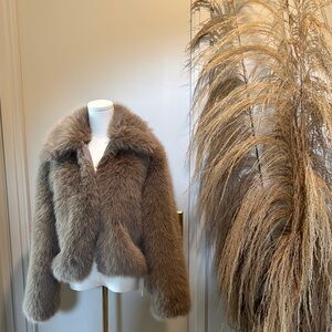 Luxurious Brown Faux Fur Jacket